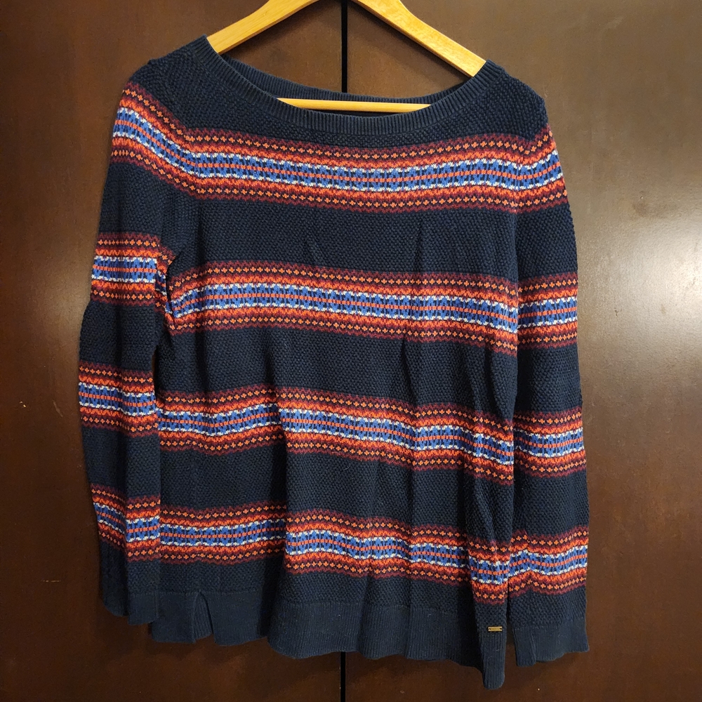 Tommy Hilfiger Navy Sweater with Red and Blue Stripes